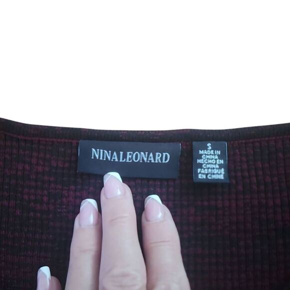 Nina Leonard Red Wine Bell Sleeve Ribbed Sweater Dress BRAND NEW - Picture 9 of 12